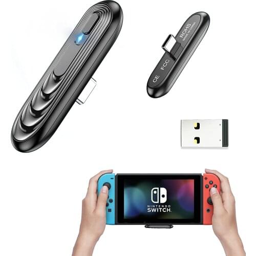 Switch Bluetooth Adapter for Nintendo Switch/Switch Lite/PC/PS5/PS4, Switch Wireless Audio USB C Bluetooth 5.0 Transmitter