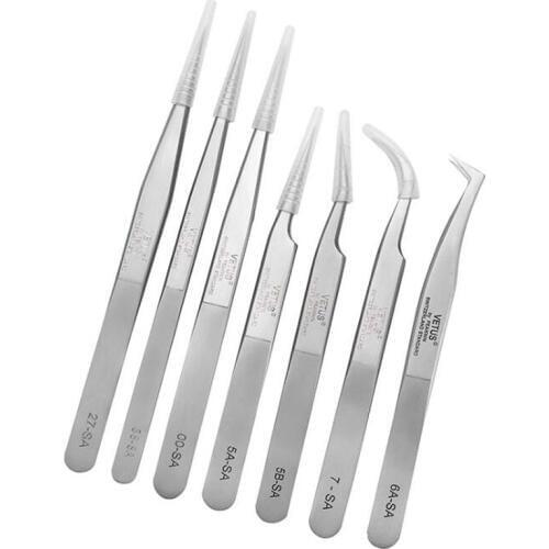 Vetus SA Fan eye lash tweezers Stainless Steel tweezers For 3D/6D volumn eyelash extension Profissional Makeup Tools pincet