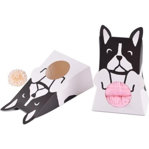 50 PCS Candy Gift Box Gift Packaging Wedding Party Kids Birthday Chocolate Cookies Sweet Gift Paper Box With Window Cat Dog