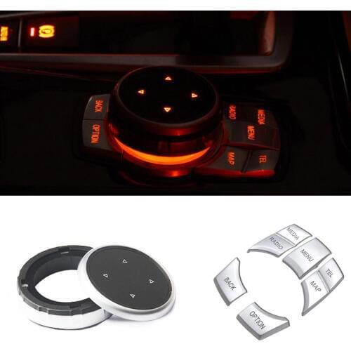 Car Styling For BMW F10 F20 F30 X3 X5 X6 E60 E90 1 3 series Idrive Multimedia Cover ABS buttons Cover Interior Stickers