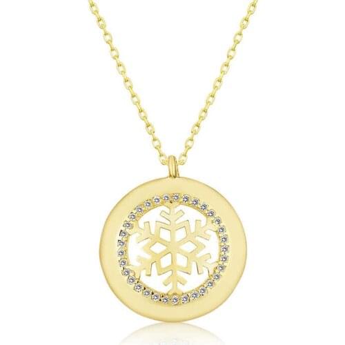 Tevuli 925 Sterling Silver Gold Snowflake Lady Necklace