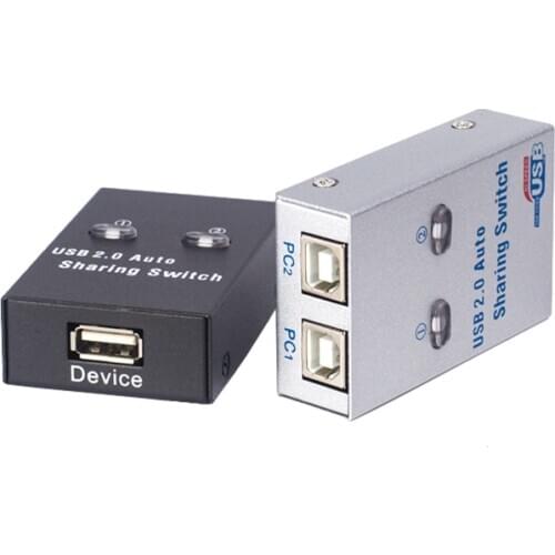 2 Port USB Auto Switch usb2.0 hub Two Computers Share One USB Interface Two In And One Out Sharer