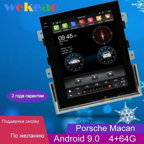 Wekeao Vertical Screen Tesla Style 10.4" 1 Din Android 9.0 Car Radio Automotivo For Porsche Macan Car DVD Multimedia player 4G