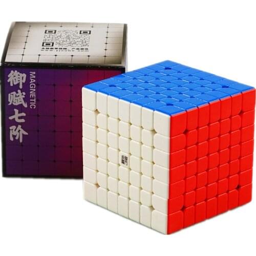 Yongjun YUFU V2M 7x7x7 Stickerless Black ABS Plastic 7X7 Magnetic Magic Cube Puzzle Toy