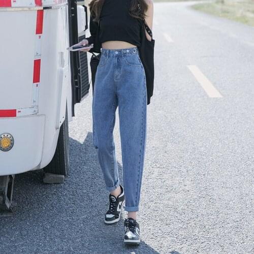 Woman Jeans High Waist Harem Mom Jeans Plus Size Casual Autumn Winter Loose Blue Denim Pantalones Vaqueros Mujer