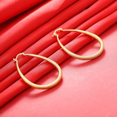 Dubai Gold Color Earrings 24K For Women Wedding Jewelry Womens Earrings For Girls Bridal Wife Gifts African Dubai French