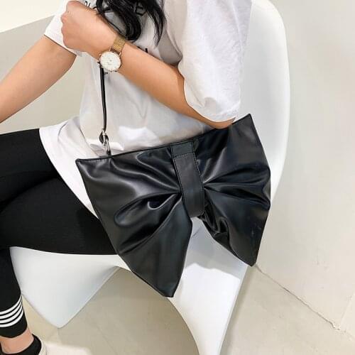 Women Bow Messenger Bags Luxury Soft Leather Shoulder Bag Female Trending Simple Crossbody Bag Designer Unique Handbags Sac 2021