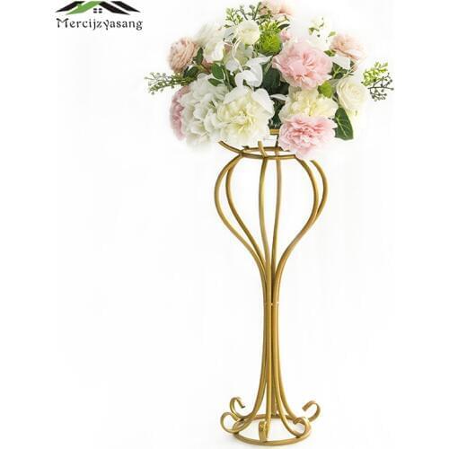 2Pcs/Lot Flower Vases Floor Metal Vase Plant Dried Floral Holder Flower Pot Road Lead for Home/Wedding Corridor Decoration G138