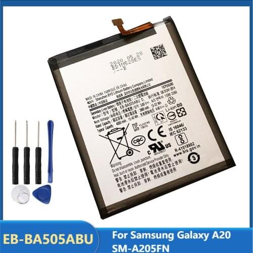 Original Phone Battery EB-BA505ABU For Samsung Galaxy A20 SM-A205FN Replacement Rechargeable Battery 4000mAh With Free Tools
