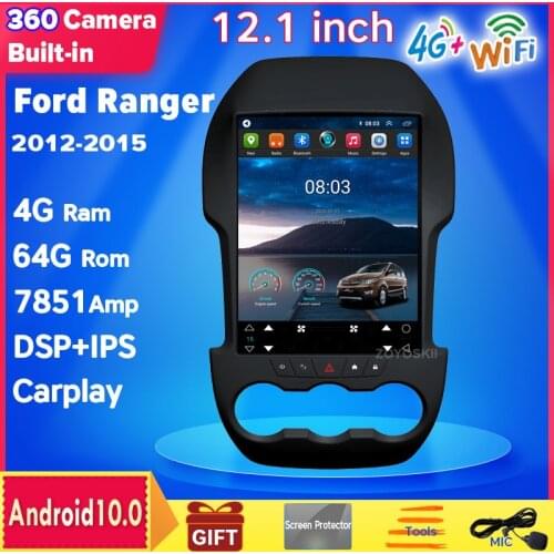 Android 12.1 inch Tesla Car Radio Recorder Station GPS NavigationAuto Player For Ford Ranger F250 2011 2012 2013 2014 2015 2016