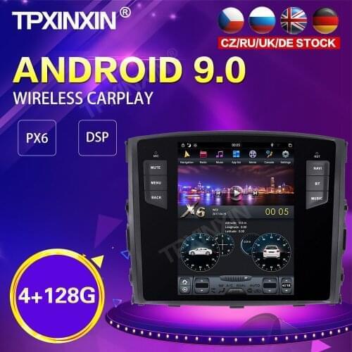 PX6 Android 9.0 4+128G Tesla Style Car Radio For MITSUBISHI PAJERO V97 V93 2006+ GPS Navi Stereo Recoder Head Unit DSP Carplay