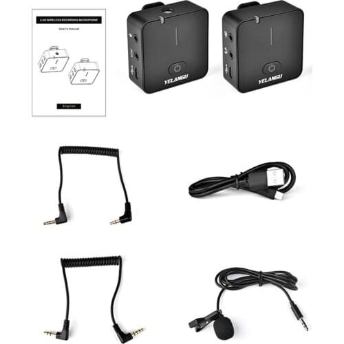 2.4G Wireless Lavalier Microphone Camera Phone Tablet Microphone Shooting Connector Lavalier Wireless Microphone Drop Shipping