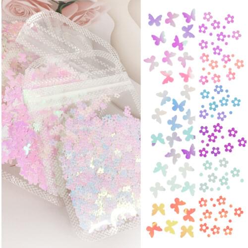 Flower Butterfly Shaped Glitter Resin Fillings Sequins Mermaid Paillette Crystal Mud Silicone Mold Fillers Nail Art Decorations