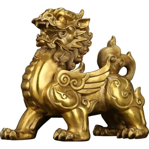 Pixiu Ornaments Full Copper Large Piqiu Male And Female Zhaocai Guye Home Decoration Crafts Figurines Miniatures for Fengshui