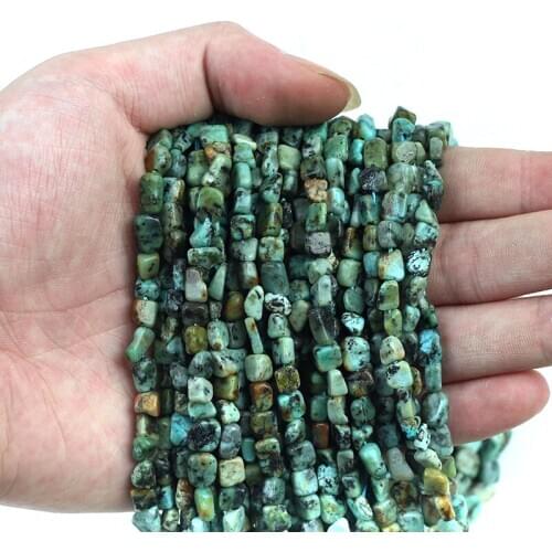 5*8mm Oval Shape Gravel Stone Beads Natural African Turquoises Loose Beads For Jewelry Making DIY Necklace Bracelet 15