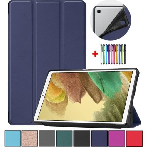 2021 Coque For Samsung Galaxy Tab A7 Case 8.7 inch SM-T225 T220 Solid TPU PU Leather Shell For Samsung Tab A7 Lite Cover SM-T220