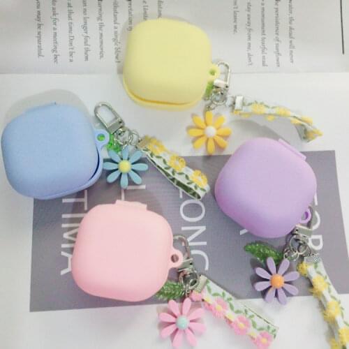 For Samsung Galaxy Buds Live/buds Pro Case Luxury Korea Lace Flower Keyring Silicone Earphone Case for Samsung Live Cover Fundas