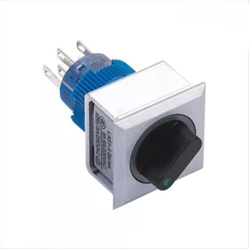 ELEWIND 22mm Square RING illuminated selector switch (PB223PF-11X/21/R/12V/IP65)