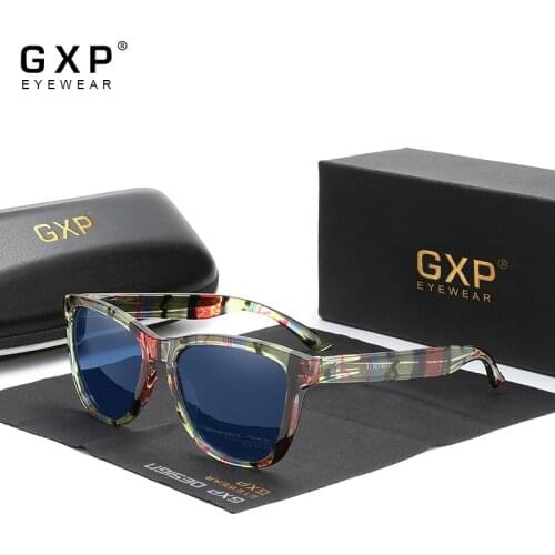 GXP 2021 New Fashion TR90 Leopard Print Frame Square Polarized Ultralight Sunglasses Men Women UV400 Mirror Lens Sun Glasses