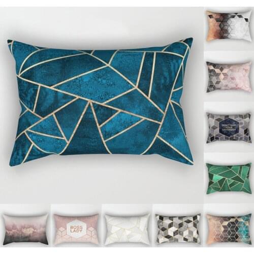 30x50cm Personalized Geometric Cushion Set Emerald Green Blue Black Purple Gold Line Decorative Pillow Home Sofa Chair Case 1pcs