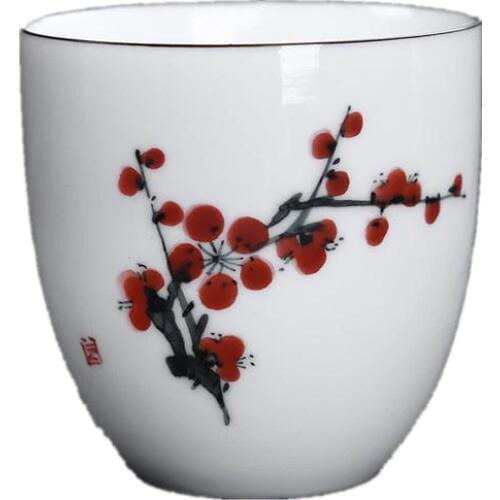 Chinese Tea Cup Porcelain Floral Teacup Chinese Kung Fu Tea Set Small Tea Bowl Pottery Tea Ceremony Drinkware Chinese Gift 1pcs