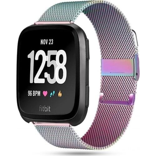 Magnetic Loop for Fitbit Versa/Versa 2/versa Lite Strap Stainless Steel Bracelet metal belt watchband for Fitbit Versa band