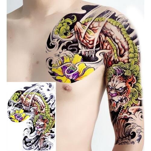 Men shoulder tattoos temporary tattoo sleeves arm chest body and tattoo sticker boys sexy make up decal fake tatoo waterproof