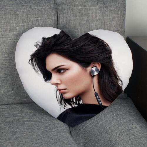 Custom Kendall Jenner Heart Pillow Cover Zipper Pillowcase Cover dakimakura Wedding Home Office Decorative DIY Gift