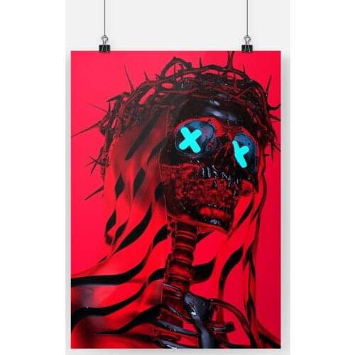 NEON Cross Sick Skull Poster Canvas Painting Wall Art Decor Living Room Bedroom Study Home Decoration Prints