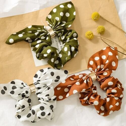 New Japanese and Korean Version With Buckle Large Circle Hair Circle Big Dot Color Rabbit Ear Head Ornament