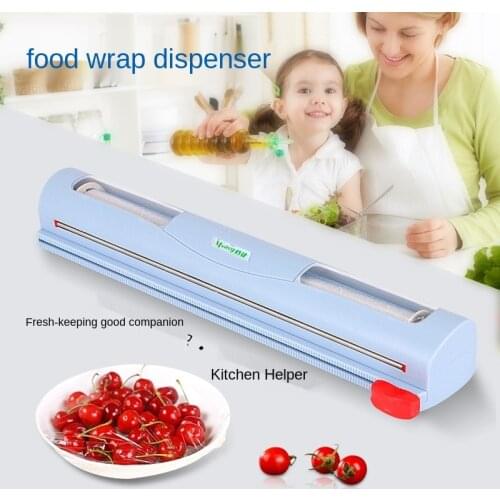 Plastic film cutter adjustable kitchen supplies divider hidden sliding knife type plastic film cutting box