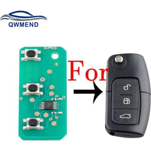 BHKEY 3Buttons Remote Car key PCB For Ford 433Mhz For Ford Fusion Focus Mondeo Fiesta Galaxy Car Key Electronic Board