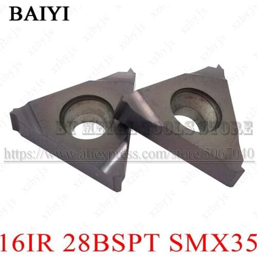 10pcs 16IR 28BSPT SMX35 thread inserts internal external thread turning Lathe Cutter Tools CNC Carbide blade for stainless steel