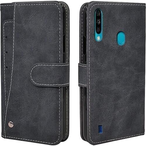 Luxury Wallet Case For ZTE Blade A7 2020 Case 6.09" Fingerprint Vintage Flip Leather TPU Business Silicone Cover Card Slots