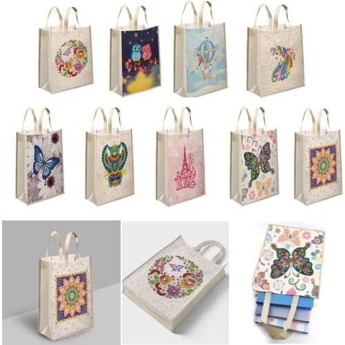DIY Diamond Painting Handbag Mosaic Drill Reusable Eco-friendly Shopping Storage Bags Foldable Grocery Tote Home Organizer Gift
