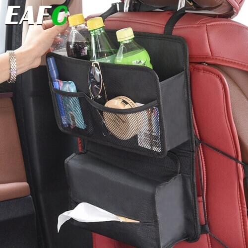 Oxford Car Seat Back Bag Organizer Backseat Storage Bag Hang Carrying Pouch Storage Box for Tissue Bottle Cup Glass Snack etc