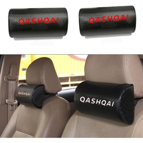 Carbon Fiber Texture PU Leather Car Auto Seat Head Neck Rest Cushion Headrest Pillow Pad For Nissan Qashqai