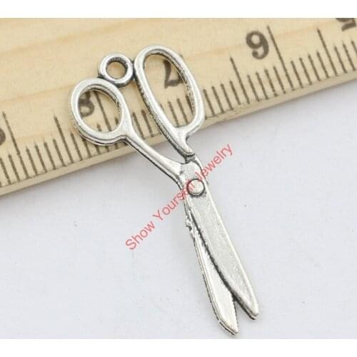 20pcs Tibetan Silver Plated Scissors Charms Pendants for Jewelry Making Bracelet Necklace DIY Handmade Craft 33x14mm