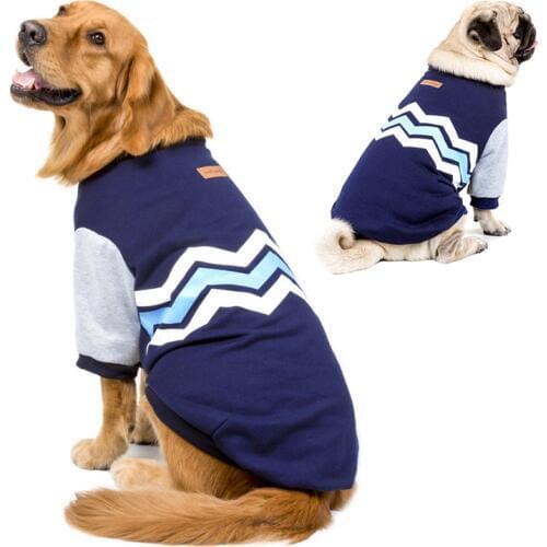 GLORIOUS KEK Dog Hoodies Fall/Spring Dog Clothes Fashion Wave Pattern Dog Sweatshirt for Small Medium Large Dogs French Bulldog