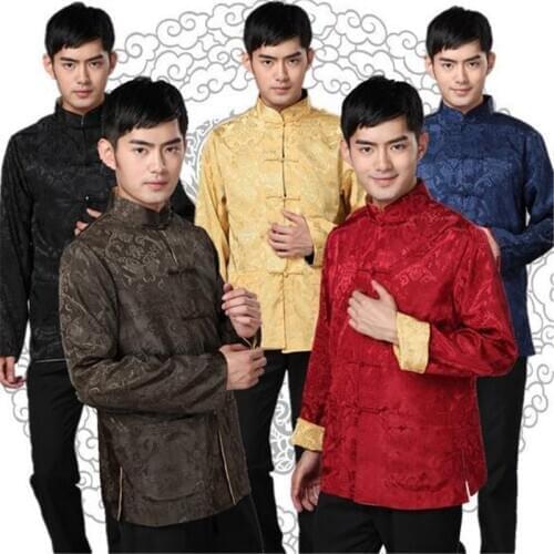 Traditional Chinese Clothing for Men Shirt Jacket Double Wear Collar Cheongsam Top Retro News Year Clothes Kung Fu