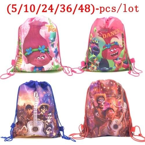 Baby Shower Trolls Decoration Drawstring Non-woven Fabric Dream Quest Gifts Bags Birthday Party backpack Kids Favors supplies