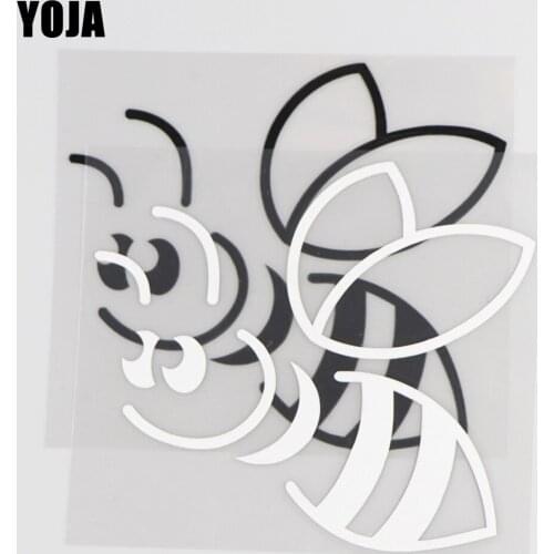 YOJA 12.2×10.9CM Cartoon Lovely Bee Decal Animals Vinyl Pattern Car Stickers Black/Silver 19C-0071