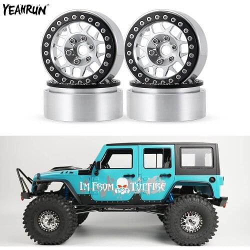YEAHRUN 1/2/4Pcs Aluminum Alloy 1.9inch Beadlock Wheel Rims For 1/10 RC Crawler Axial SCX10 90046 Traxxas TRX4 D90