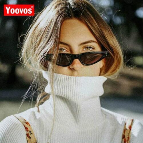Yoovos 2021 Fashion Small Frame Sunglasses Women Cat Eye Candy Color Triangle Vintage Sun Glasses Outdoor Goggles Oculos De Sol