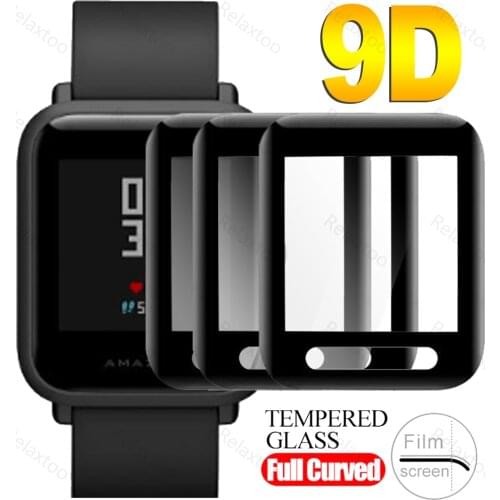 9d curved protective glass For Xiaomi Huami Amazfit BIP/ Bip Lite/ Bip S glass screen protectors film smart bracelet accessories