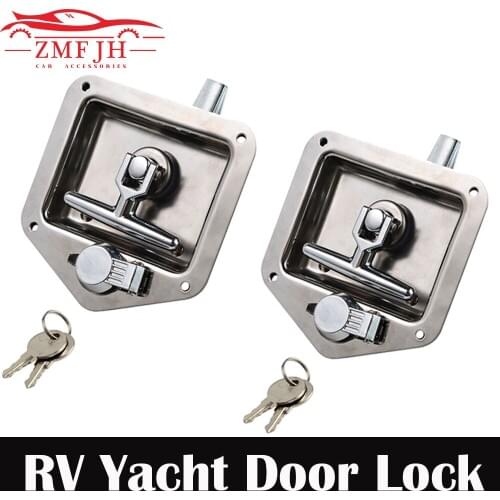 1/2/3PCS Stainless Steel Yacht Door Lock Latch For Marine Boat RV Yacht Camper T-toolbox Lock Caravan Accessories Door Locks