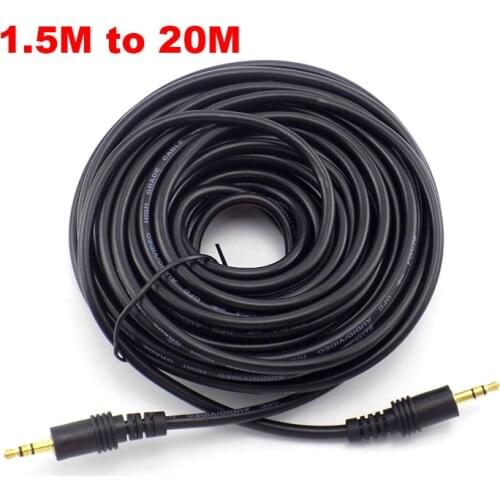 1.5/3/5/10/15/20M 3.5mm Stereo Male to Male Jack Audio Aux cable Extension Cable Cord for Computer Laptop MP3/MP4