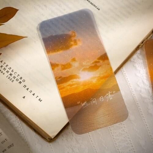 10pcs PET Transparent Bookmark Aesthetic INS Landscape Bullet Journaling Accessories Practical Gift Student Supplies Book Marker