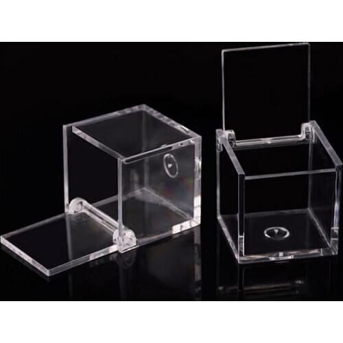 200pcs Food Grade Clear Plastic Square Box Candy Box Flip Transparent Gift Packing Case Wedding Favor Souvenirs SN289