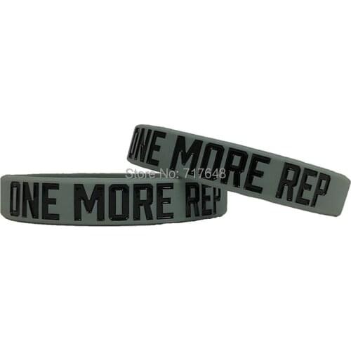 200PCS gray ONE MORE REP wristband silicone bracelets free shipping by FEDEX